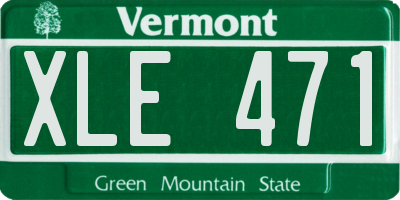 VT license plate XLE471