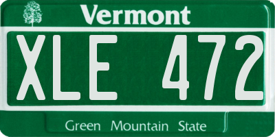 VT license plate XLE472