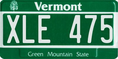 VT license plate XLE475