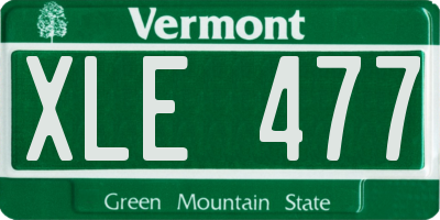 VT license plate XLE477