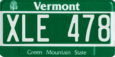 VT license plate XLE478