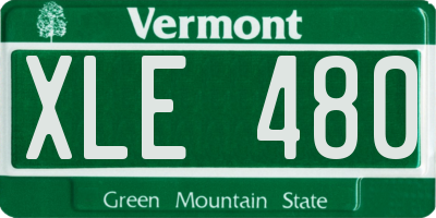 VT license plate XLE480