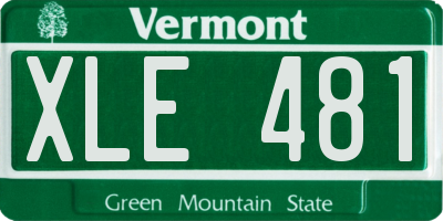 VT license plate XLE481