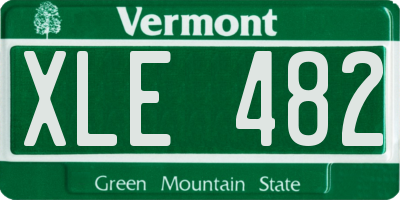 VT license plate XLE482