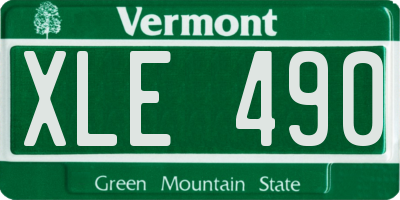 VT license plate XLE490