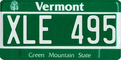VT license plate XLE495