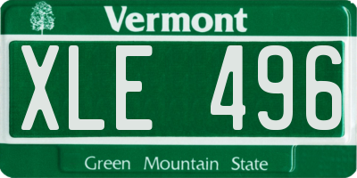 VT license plate XLE496