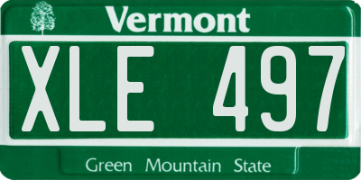VT license plate XLE497