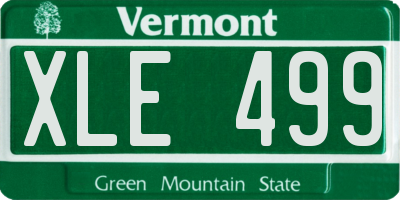 VT license plate XLE499