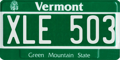 VT license plate XLE503
