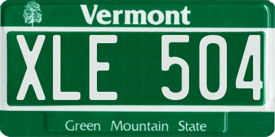 VT license plate XLE504
