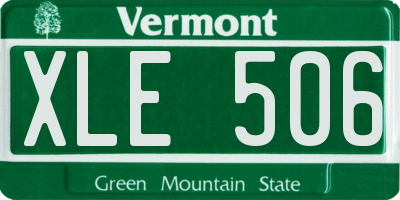 VT license plate XLE506
