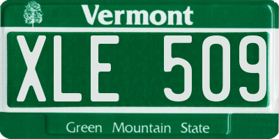 VT license plate XLE509