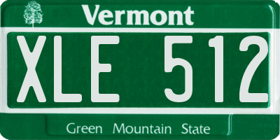 VT license plate XLE512
