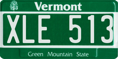 VT license plate XLE513