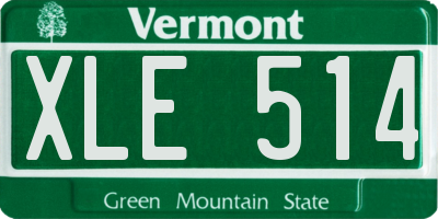 VT license plate XLE514