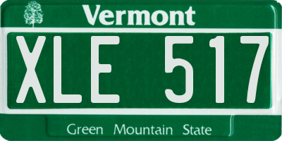 VT license plate XLE517