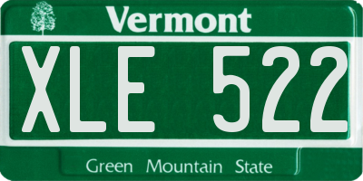 VT license plate XLE522