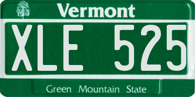 VT license plate XLE525