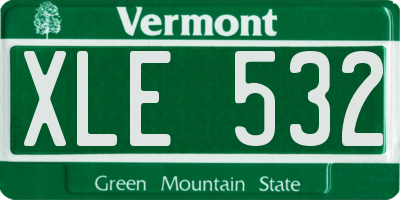 VT license plate XLE532