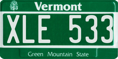 VT license plate XLE533