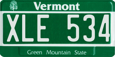 VT license plate XLE534