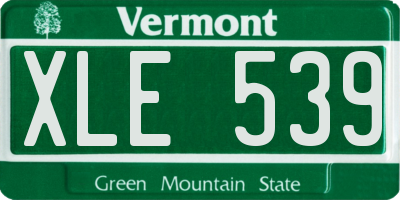 VT license plate XLE539