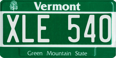 VT license plate XLE540