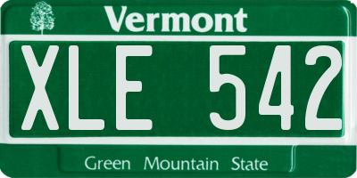 VT license plate XLE542