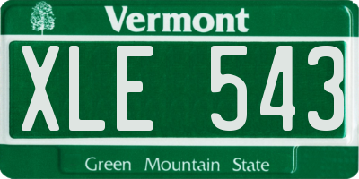 VT license plate XLE543