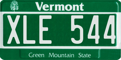 VT license plate XLE544