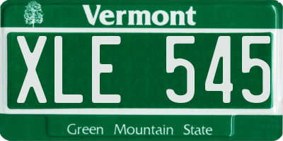 VT license plate XLE545