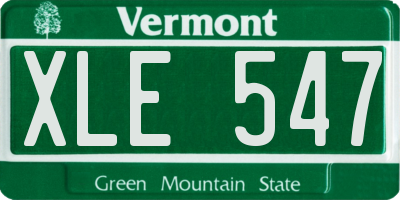 VT license plate XLE547