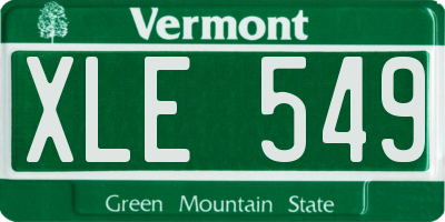 VT license plate XLE549