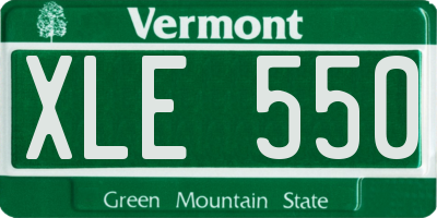 VT license plate XLE550