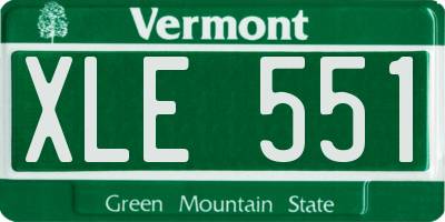 VT license plate XLE551