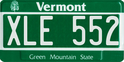 VT license plate XLE552