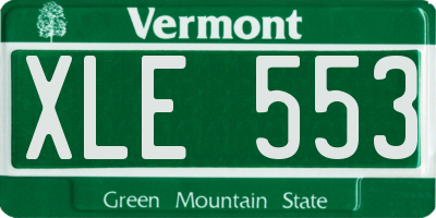VT license plate XLE553