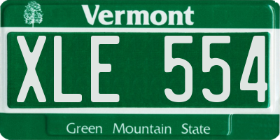 VT license plate XLE554