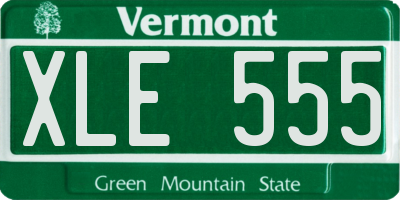 VT license plate XLE555