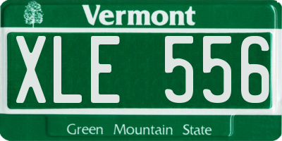VT license plate XLE556