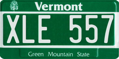 VT license plate XLE557