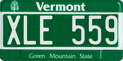 VT license plate XLE559