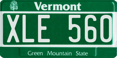 VT license plate XLE560