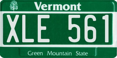 VT license plate XLE561