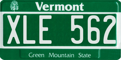 VT license plate XLE562