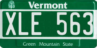 VT license plate XLE563