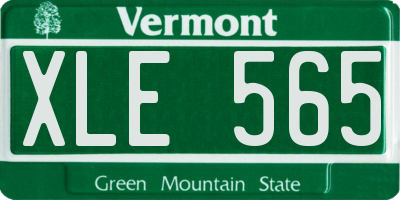 VT license plate XLE565