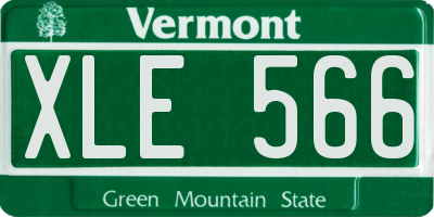VT license plate XLE566