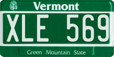VT license plate XLE569